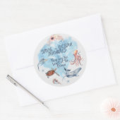 Beschrijving schattige oceaandieren ronde sticker (Envelop)