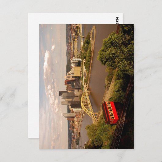 Beschrijving Uitzicht van het centrum en:Pittsburg Briefkaart (Voorkant / Achterkant)