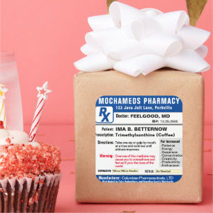 Beschrijving van de rechthoekige koffiezetsticker vierkante sticker