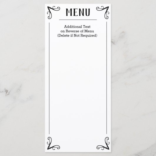 Beschrijving van het speciale menu. menu (Achterkant)