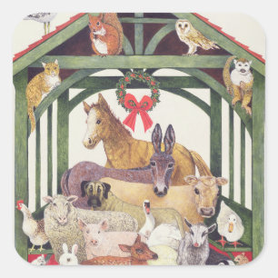 beschut vierkante sticker