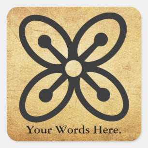 BESE SAKA   Symbool van invloed, kracht, overvloed Vierkante Sticker