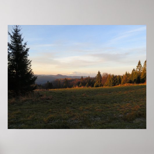 Beskid Sadecki sunrise Poster (Voorkant)