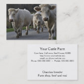 beslag op Charolais-rundvee Visitekaartje (Voorkant / Achterkant)