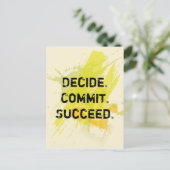Beslissen. Vastleggen. geslaagd. Motivatie prijsop Briefkaart (Staand voorkant)