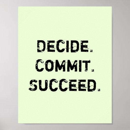 Beslissen. Vastleggen. geslaagd. Motivatie prijsop Poster (Voorkant)