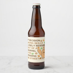 Beslissingsvaardigheden eekhoorn Humor Bier Etiket