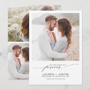 Beslisst op Forever Black White 4 Photo Verloving Kaart