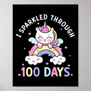 Besloten door 100 dagen meisjes Unicorn 100e dag Poster