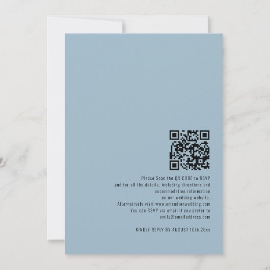 Besloten over Forever Eucalyptus QR Code Bruiloft Kaart (Achterkant)