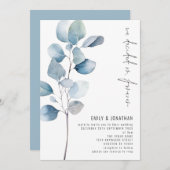 Besloten over Forever Eucalyptus QR Code Bruiloft Kaart (Voorkant / Achterkant)