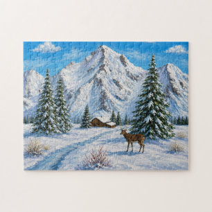 Besneeuwd bergdal legpuzzel