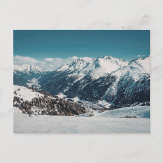 Besneeuwd bergpanorama vintage Reis Briefkaart