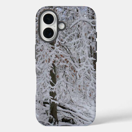 Besneeuwd berkenboom bladerdak Case-Mate iPhone case (Achterkant)