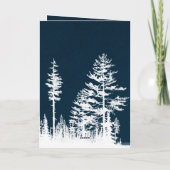 Besneeuwd bos Wilde Witte Paard Prettig Kerstfeest Feestdagen Kaart (Achterkant)