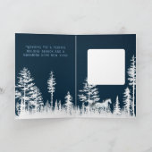 Besneeuwd bos Wilde Witte Paard Prettig Kerstfeest Feestdagen Kaart (Binnen)
