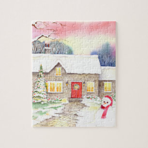 Besneeuwd Cottage Legpuzzel
