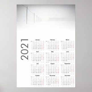Besneeuwd landschap kalender 2021 Poster