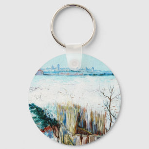 Besneeuwd landschap met Arles door Vincent van Gog Sleutelhanger