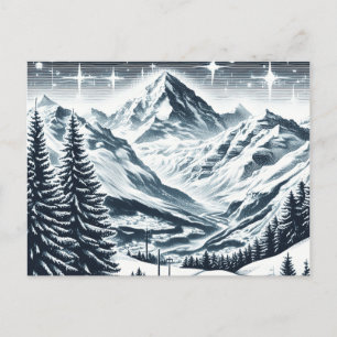 Besneeuwd winter wonderland briefkaart