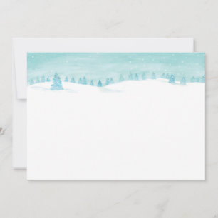 Besneeuwd winterlandschap met sparrenbomen kaart