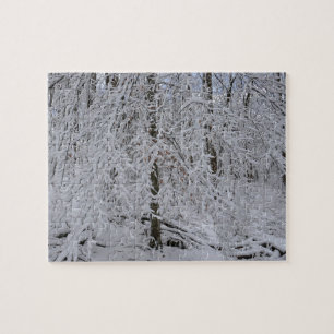 Besneeuwde Berkenboomkroon Legpuzzel