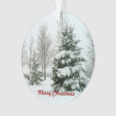 Besneeuwde Bomen, Prettig Kerstfeest Ornament (voorkant)