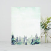 Besneeuwde bomen winter Kerstmis briefpapier (Staand voorkant)