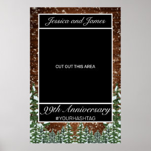 Besneeuwde houten & bosland anniversarium foto pro poster