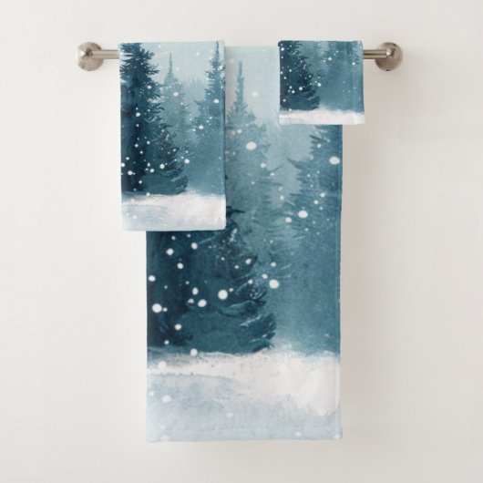 Besneeuwde Kerstbomen Bad Handdoek (Insitu)