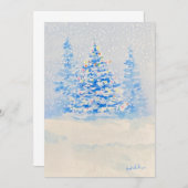 besneeuwde kerstboom uitnodiging (Voorkant / Achterkant)