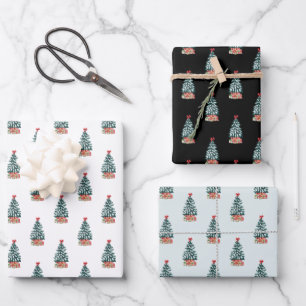 Besneeuwde Kerstboom v2 Inpakpapier Vel