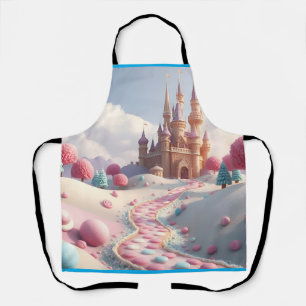 Besneeuwde Roze Candy Land Sprookjeskasteel Schort