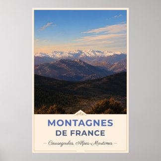 Besneeuwde toppen van de Franse Alpen Poster