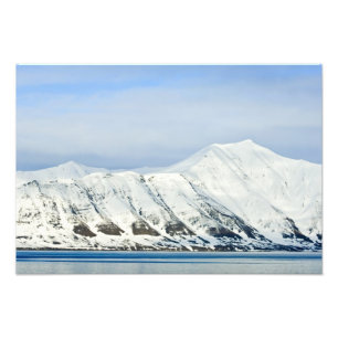 Besneeuwde toppen Woodfjord Svalbard 2 Foto Afdruk