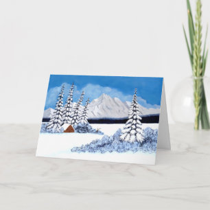Besneeuwde Winter Felicitatiekaart Bedankkaart