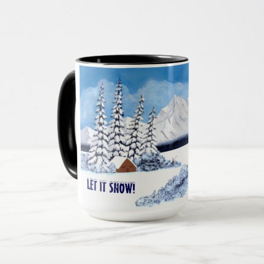 Besneeuwde Winter Groot Mok (Voorkant links)