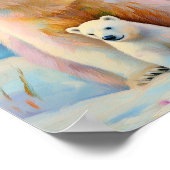 Besneeuwde Winter Ijsberen Moderne Kunst Poster (Hoek)