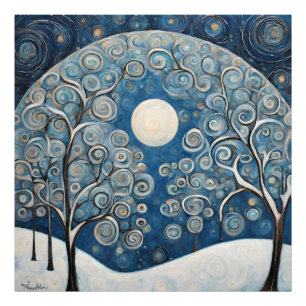 Besneeuwde Winterbomen Foto Afdruk