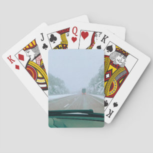 Besneeuwde Zweedse Wegreis Pokerkaarten