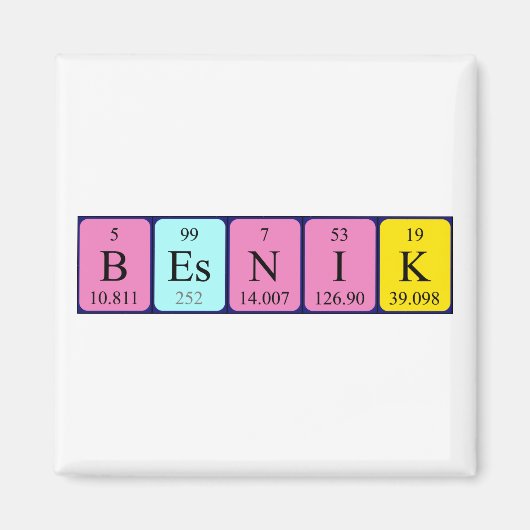Besnik periodieke lijstnaam magnet magneet (Voorkant)