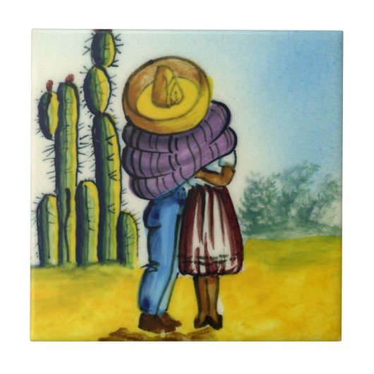 Beso - De  Kus Style Mexican Tile Tegeltje (Voorkant)