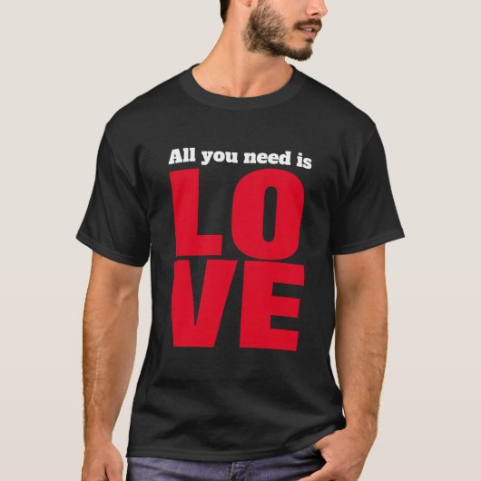 Besoin D'Un Peu D'AMOUR T-Shirt Noir De Base (Devant)
