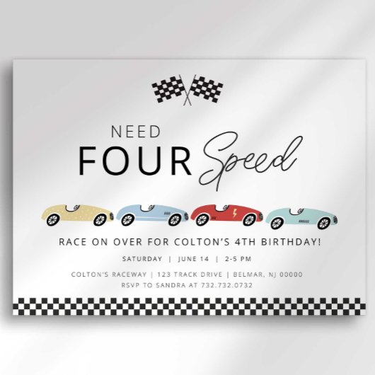 Besoin d'une invitation à quatre vitesses 4e anniv