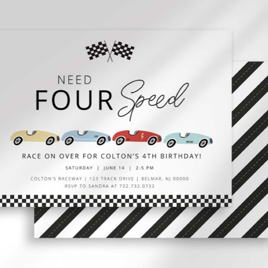 Besoin d'une invitation à quatre vitesses 4e anniv