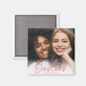 Besoin Pink Script Photo Magnet personnalisé (Recto/Verso)