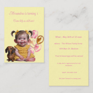 Besoins spéciaux Bébé Fille Invitation Anniversair