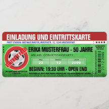 Besondere Einladungskarte Ticket Fußball