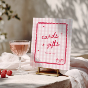 Besotted met aardbei kaarten en cadeaus poster