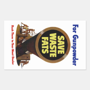 Bespaar afvalvetten ~ Voor buskruit Rechthoekige Sticker